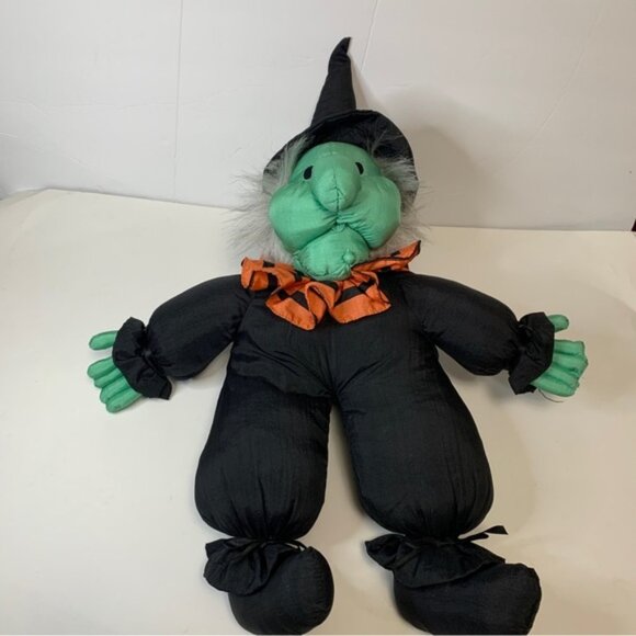 1990s Halloween Witch Plush Toy – 9” Parachute Nylon Retro Collectible - Picture 1 of 10